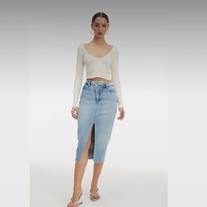 Good American Cross Over Pencil skirt Blue/711 Size 8